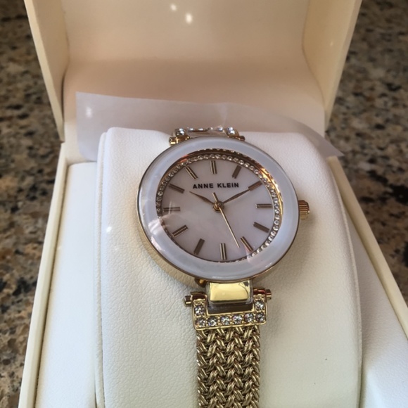 Anne Klein Womens Premium Crystal Pink Mesh Bracelet Watch main image 9